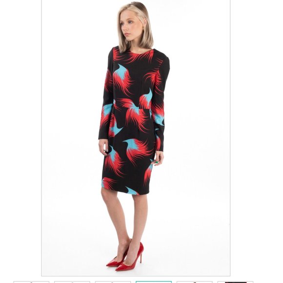 €725 MARCOBOLOGNA Sheath Dress Size IT 44 / L Flame Pattern Made in Italy - Picture 4 of 11